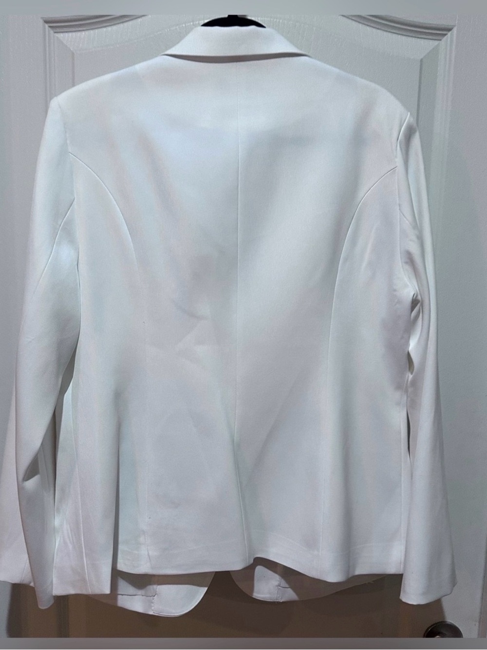 Embellished White Patchwork Blazer with Denim Appliqué - Picture 3 of 5